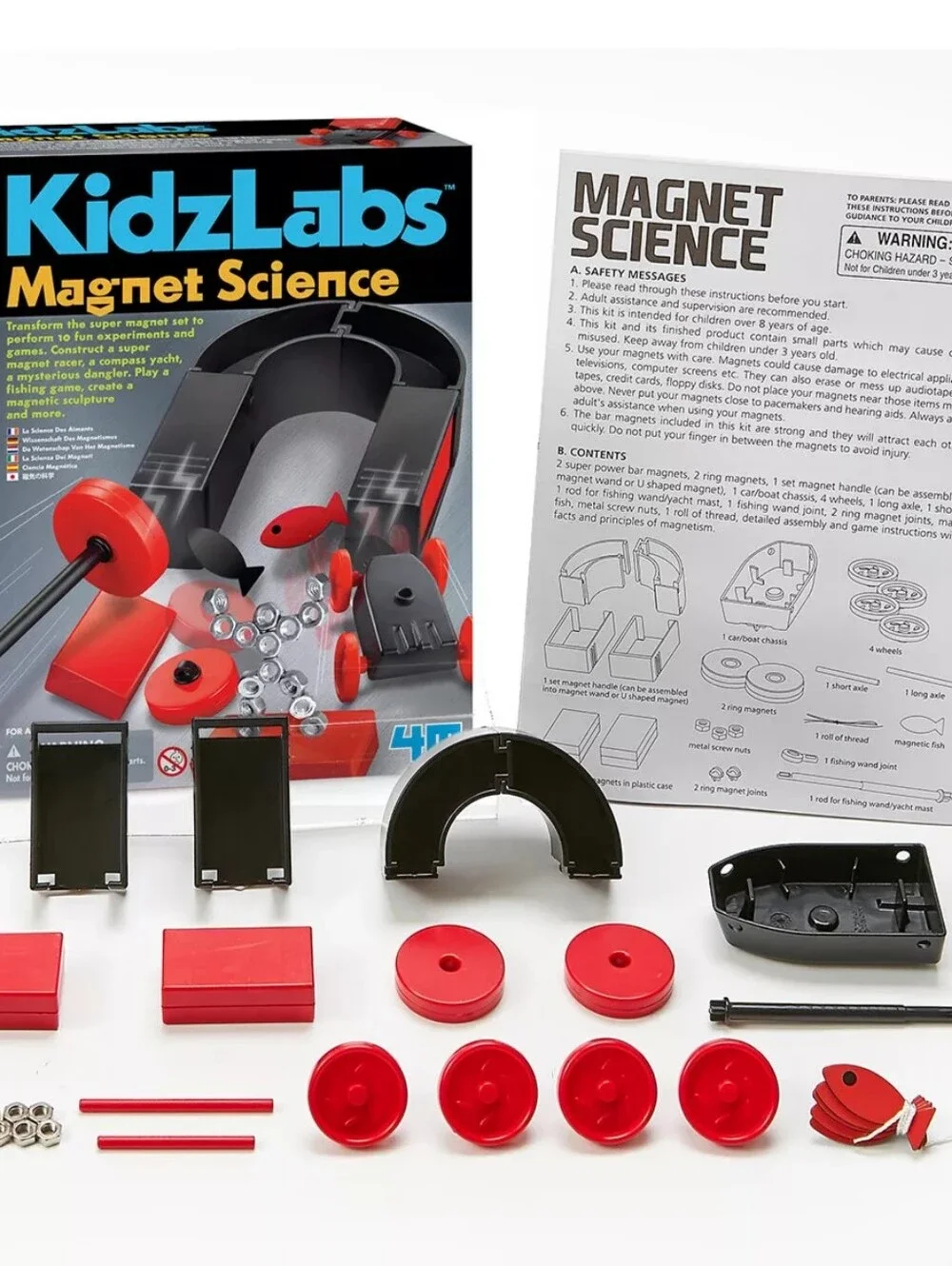 4M: KidzLabs - Magnet Science - DIY 10 Magnetic Experiments STEM Toy, Kids 8+